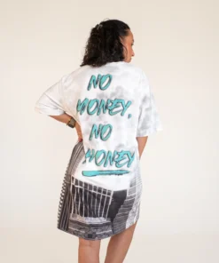 Жіноча велюрова туніка «No Money No Honey», вигляд ззаду