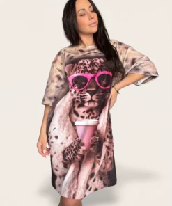 Жіноча велюрова туніка Leopard Queen
